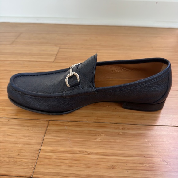 Gucci Horsebit Loafers Navy Pebbled Leather Men’s Size 8.5 /US 9 Made in Italy main image 10